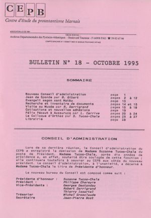 Bulletin n°18, octobre 1995