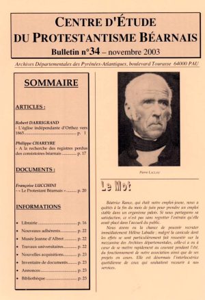 Bulletin n°34, décembre 2003