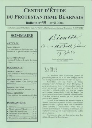 Bulletin n°35, avril 2004